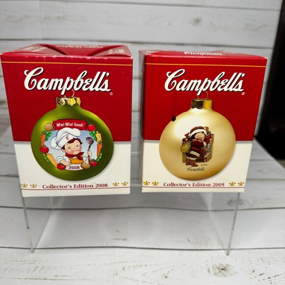 Vtg Campbells Soup Kids Christmas Ornament 2005 and 2008 Collectors Edition - Picture 1 of 9